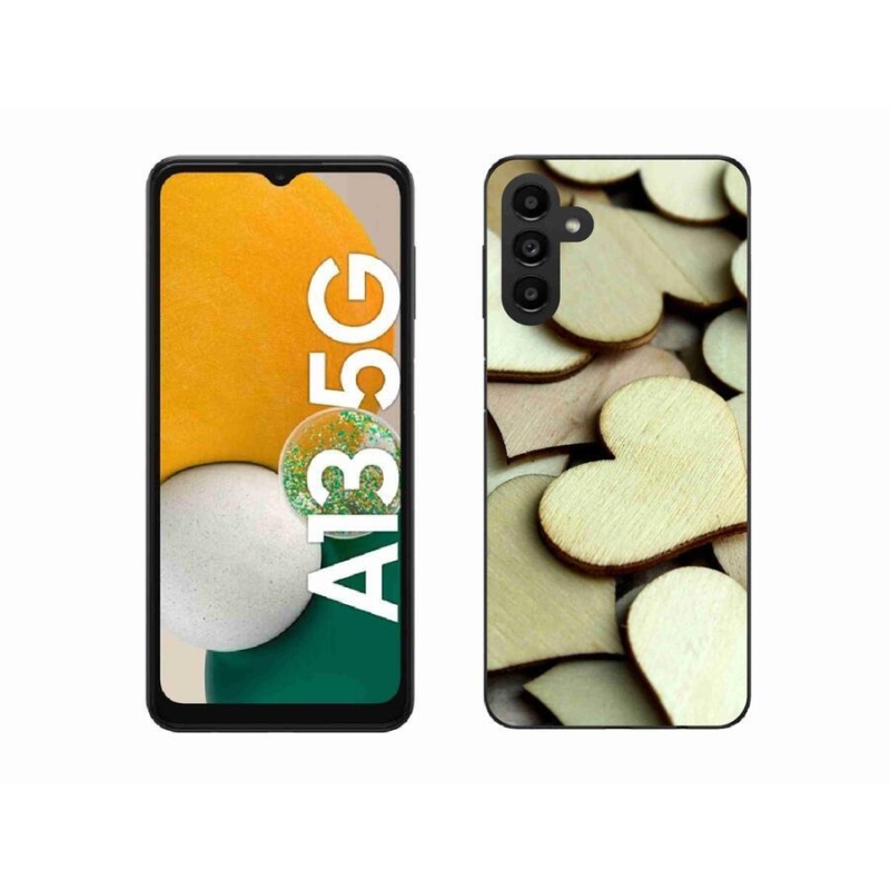 Gél borítás mmCase Samsung Galaxy A13 5G - fából készült szívecskékhez