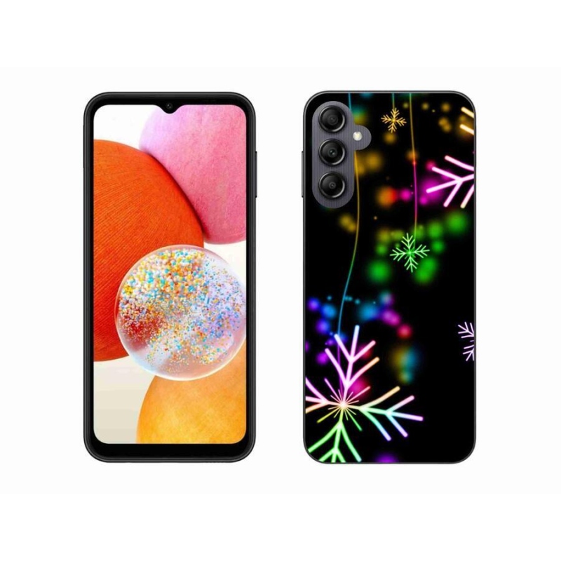 Gél borító mmCase a mobil Samsung Galaxy A14 4G/5G - színes pelyhek - Samsung Galaxy A14 4G/5G - színes pelyhek
