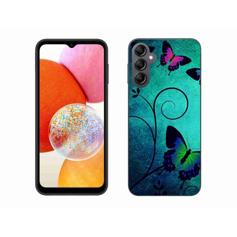 Zselés borítás mmCase Samsung Galaxy A14 4G/5G - színes pillangókhoz