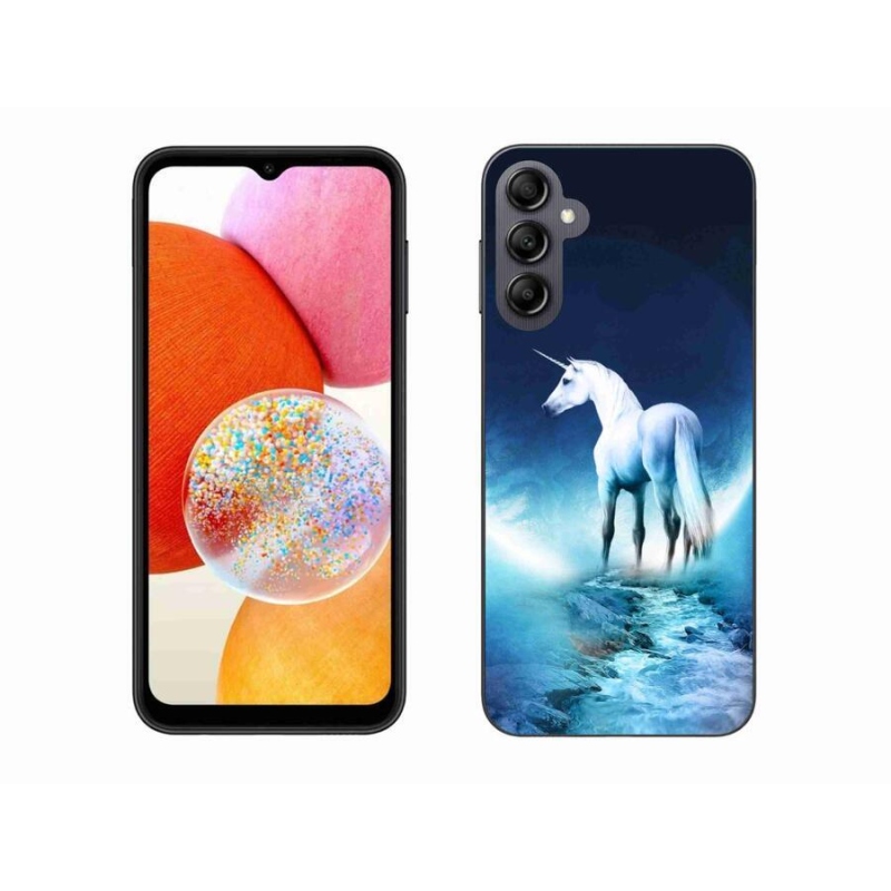 Gél védőhuzat mmCase Samsung Galaxy A14 4G/5G készülékhez - fehér egyszarvú