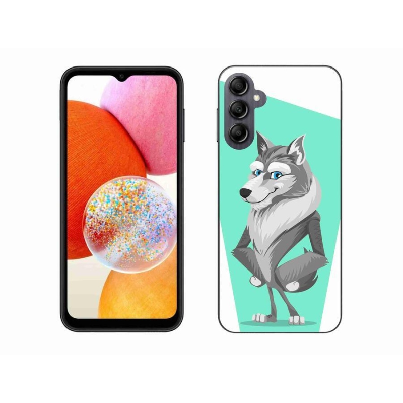 Gél védőhuzat mmCase Samsung Galaxy A14 4G/5G - rajzfilm farkashoz