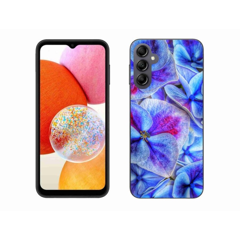 Gél védőhuzat mmCase Samsung Galaxy A14 4G/5G - kék virágok 1