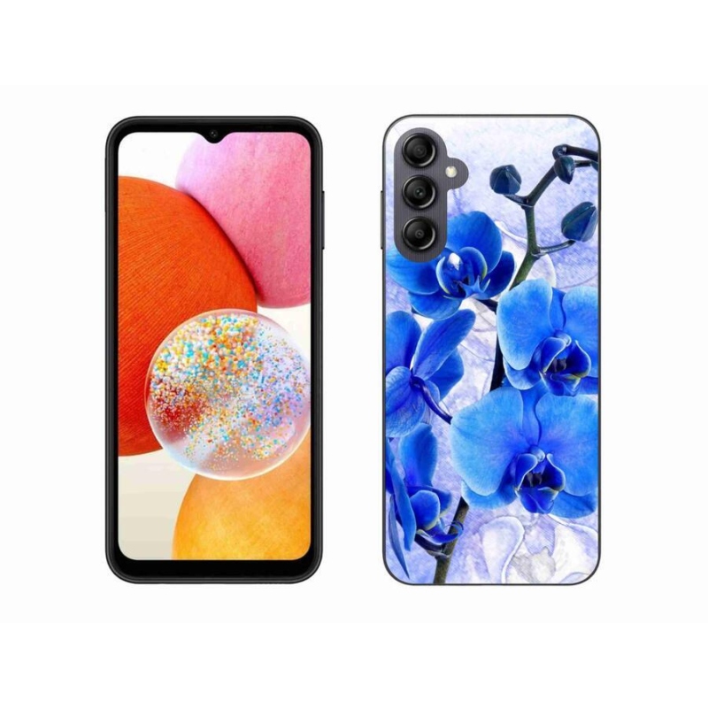 Gél védőhuzat mmCase Samsung Galaxy A14 4G/5G - kék virágok