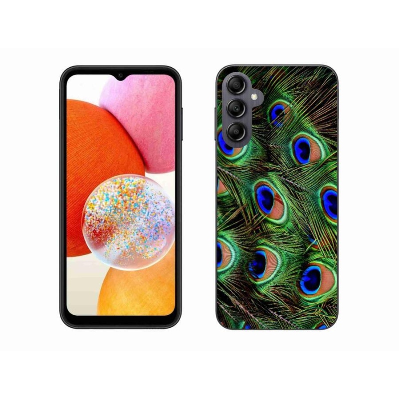 Zselés borítás mmCase Samsung Galaxy A14 4G/5G - pávatoll - Samsung Galaxy A14 4G/5G számára
