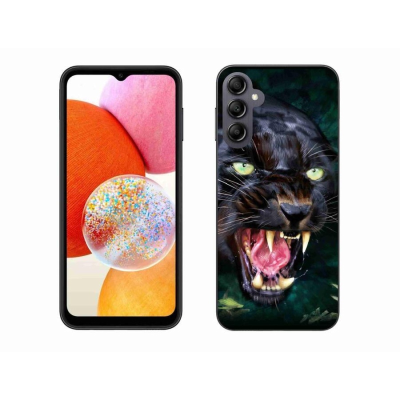 Zselés borítás mmCase Samsung Galaxy A14 4G/5G - dühös fekete párduchoz