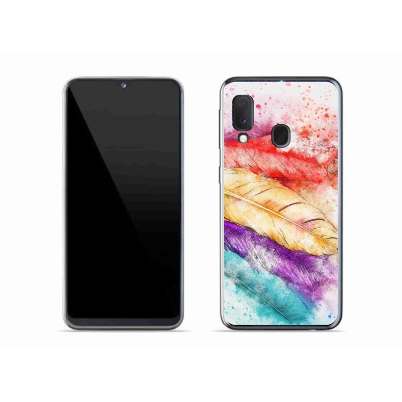 Gél borítás mmCase a mobiltelefon Samsung Galaxy A20e - színes tollak