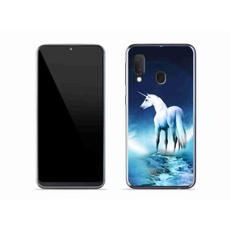 Zselés borítás mmCase Samsung Galaxy A20e készülékhez - fehér egyszarvú