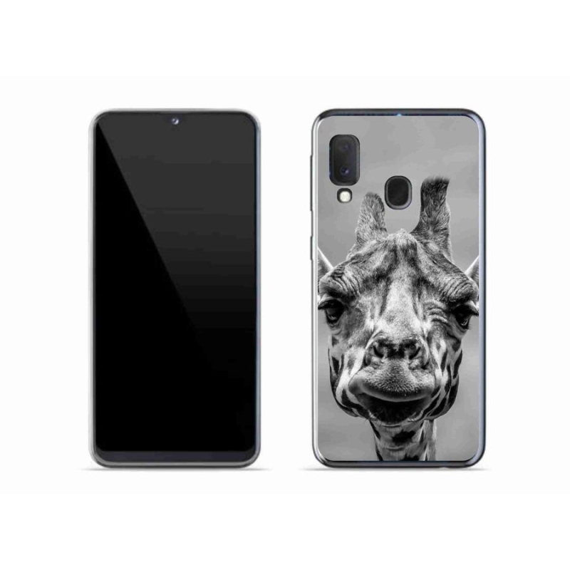 Zselés borító mmCase Samsung Galaxy A20e készülékhez - fekete-fehér zsiráf