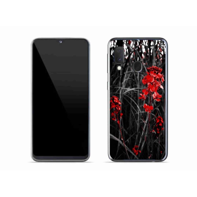 Gél borítás mmCase Samsung Galaxy A20e - piros növényhez