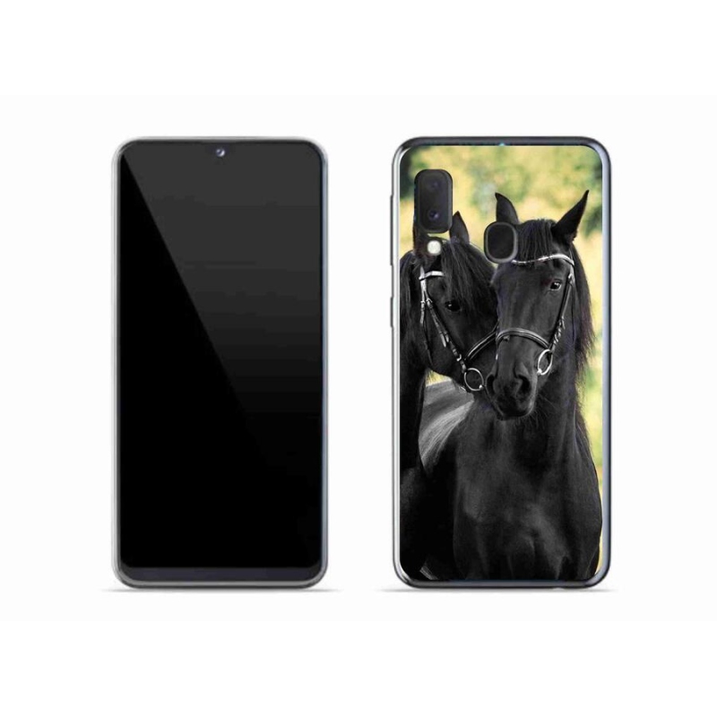 Gél borítás mmCase Samsung Galaxy A20e készülékhez - két fekete ló