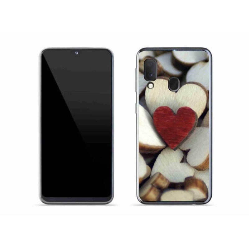 Gél borítás mmCase Samsung Galaxy A20e készülékhez - gravírozott piros szív