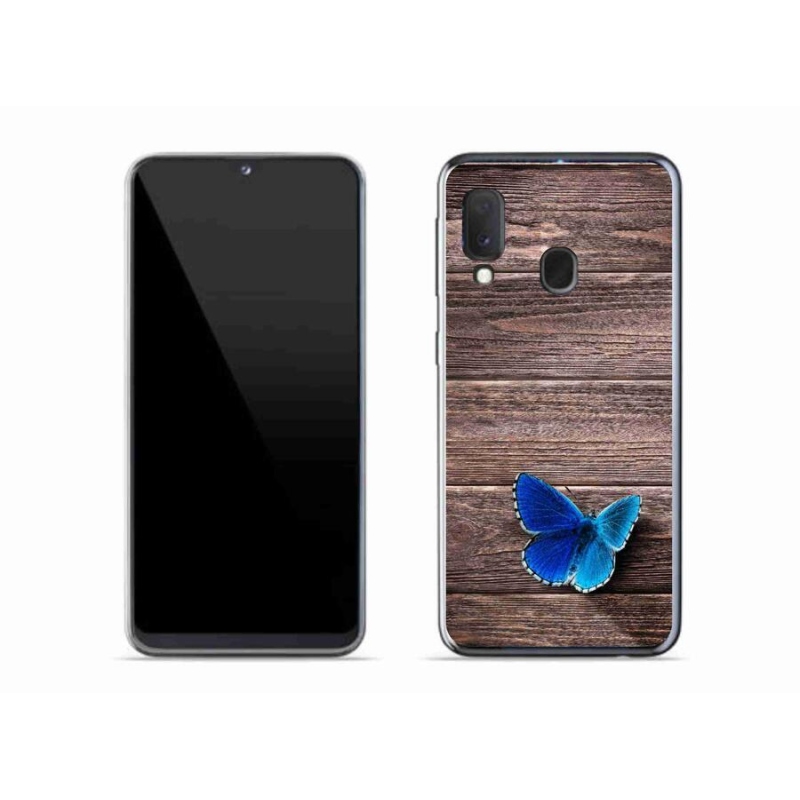 Gél védőhuzat mmCase Samsung Galaxy A20e - kék pillangó 1