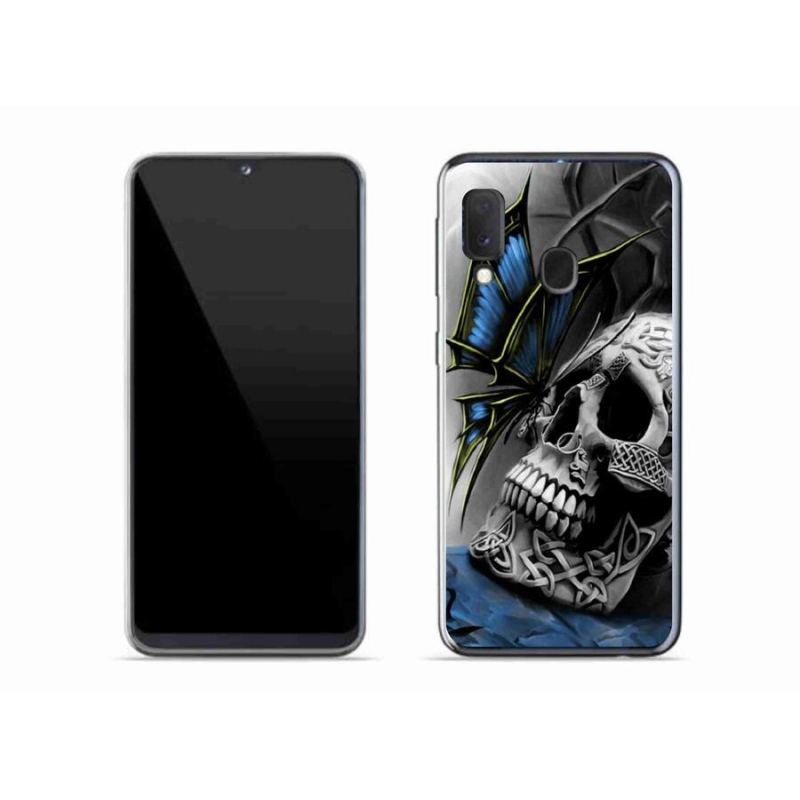 Gél borítás mmCase Samsung Galaxy A20e készülékhez - pillangó és koponya