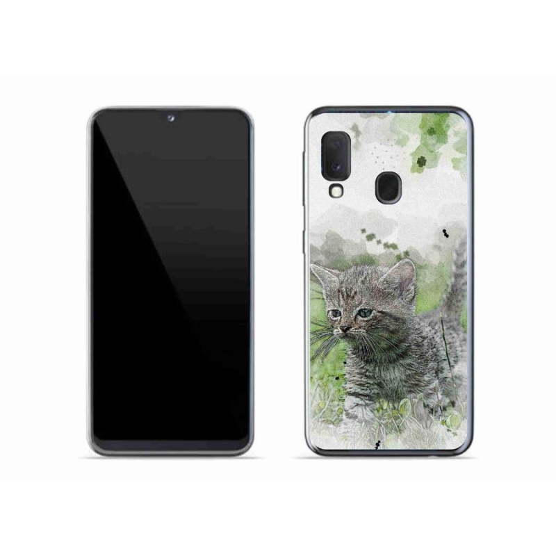 Gél borítás mmCase Samsung Galaxy A20e készülékhez - aranyos cica 1