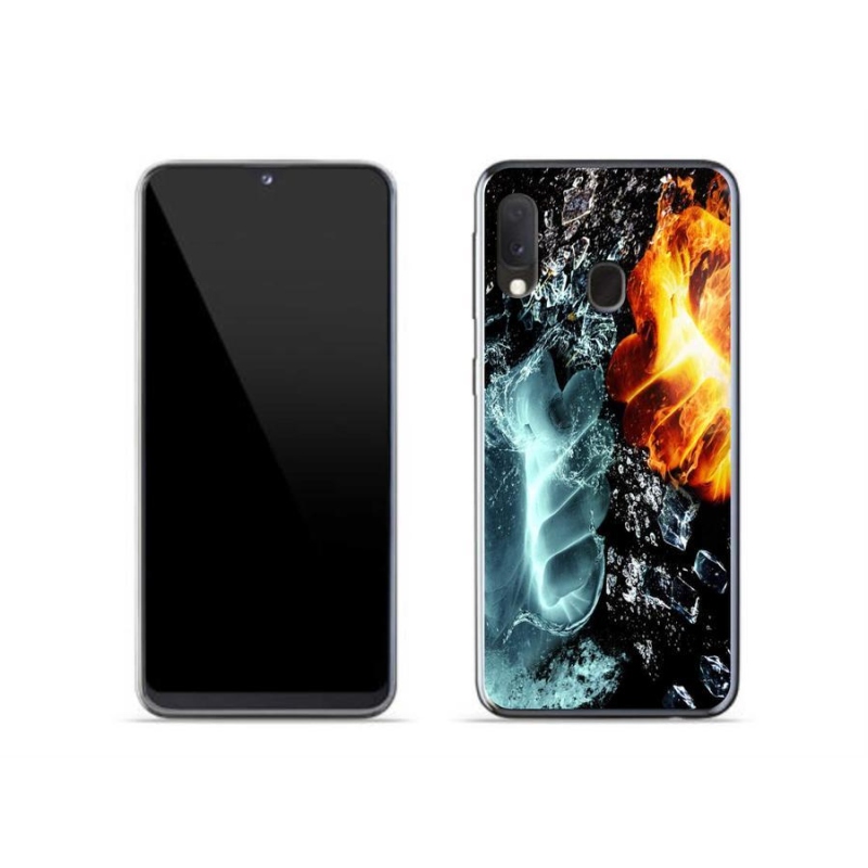 Zselés borítás mmCase Samsung Galaxy A20e - víz és tűz