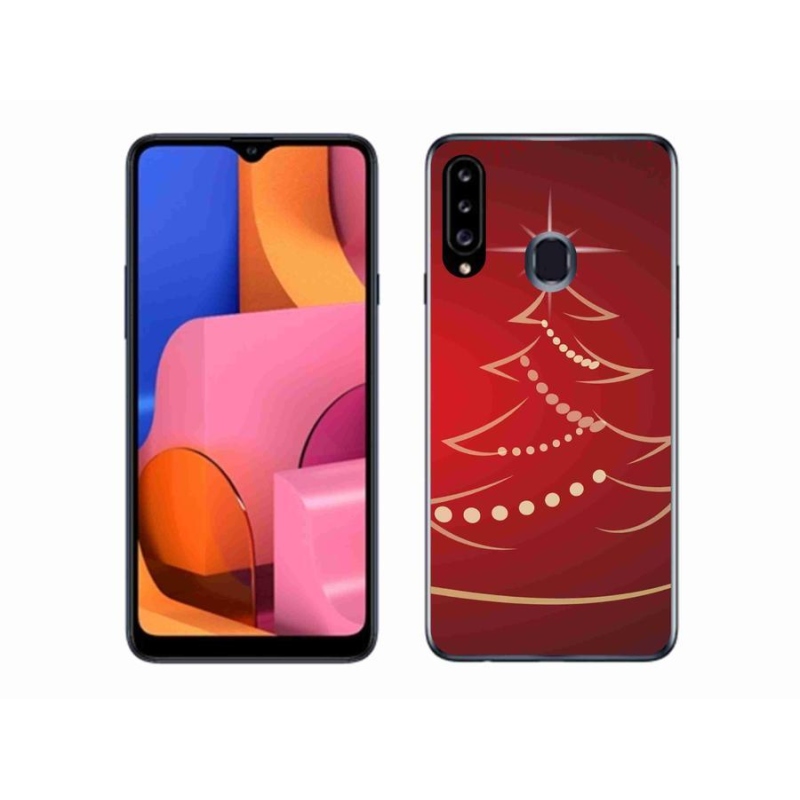 Gél borítás mmCase Samsung Galaxy A20s készülékhez - karácsonyfa karikatúra