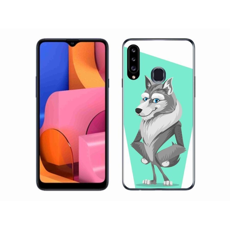 Zselés borítás mmCase Samsung Galaxy A20s készülékhez - rajzfilm farkas