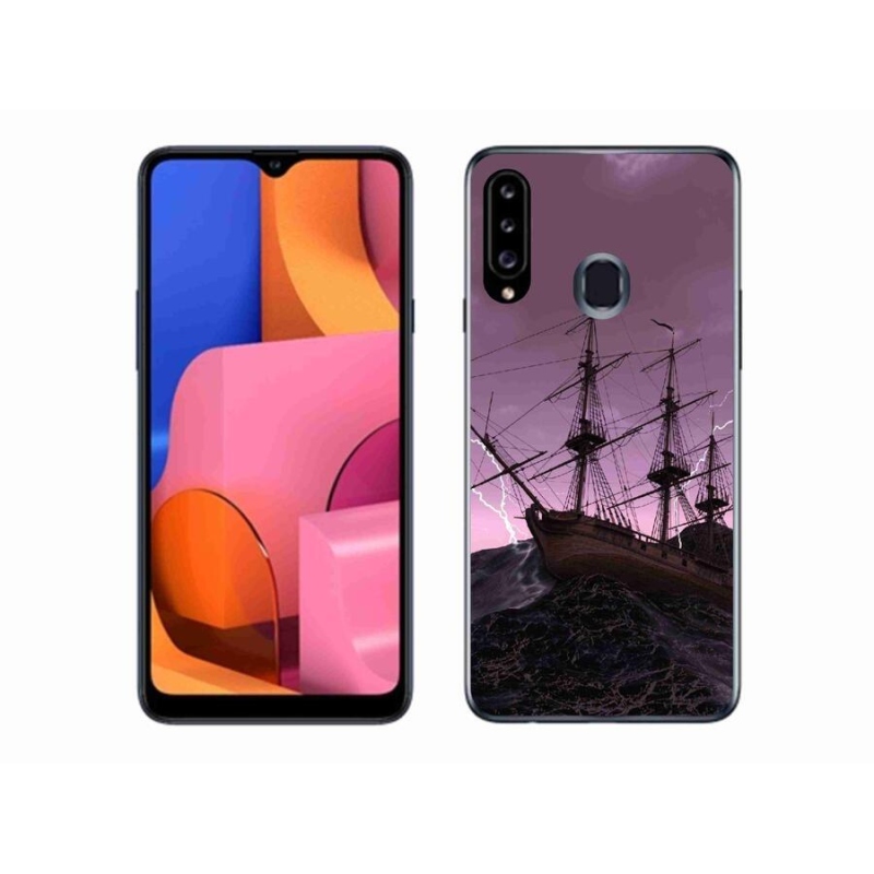 Zselés borítás mmCase Samsung Galaxy A20S készülékhez - hajó a viharban