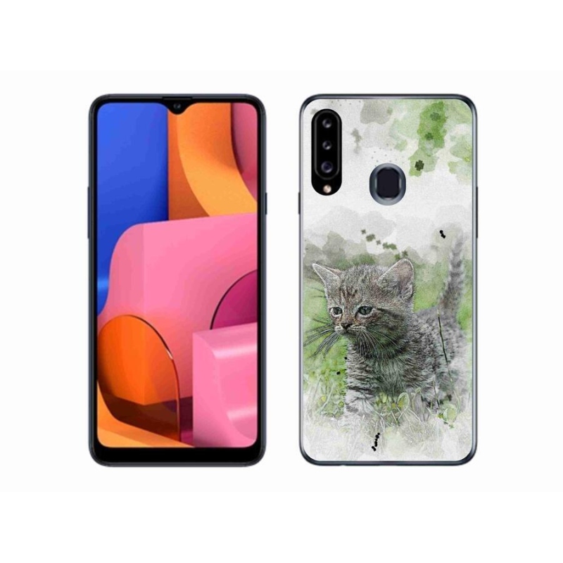 Gél borítás mmCase Samsung Galaxy A20S készülékhez - aranyos cica 1