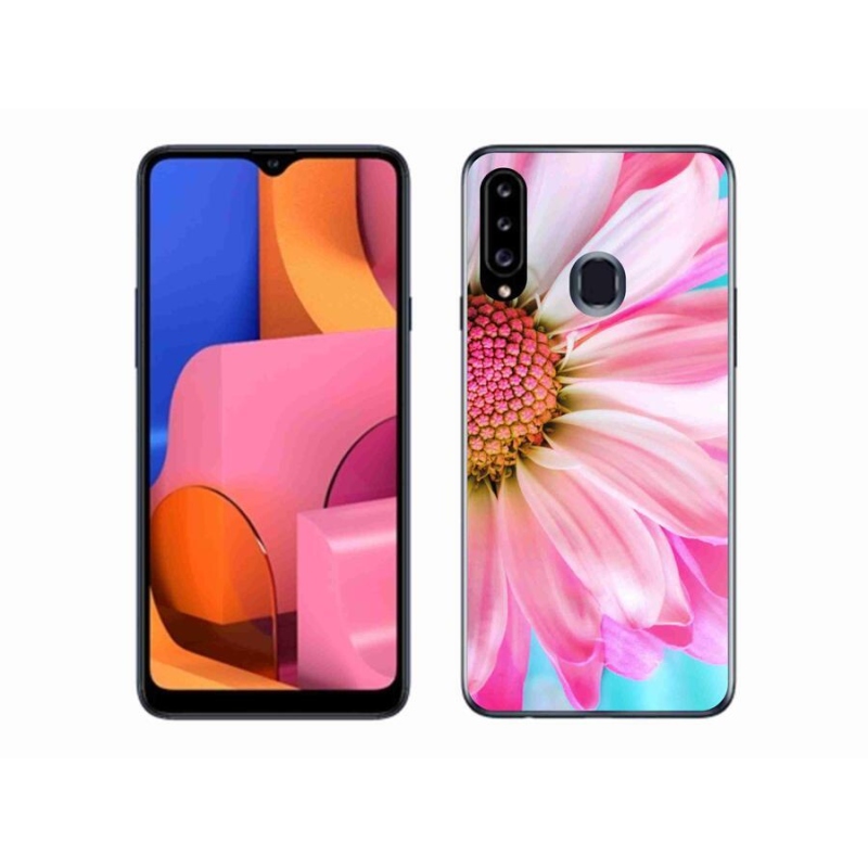 Gél védőhuzat mmCase Samsung Galaxy A20s készülékhez - rózsaszín virág