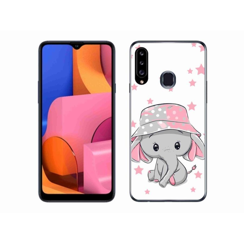 Gél védőhuzat mmCase Samsung Galaxy A20s készülékhez - rózsaszín elefánt