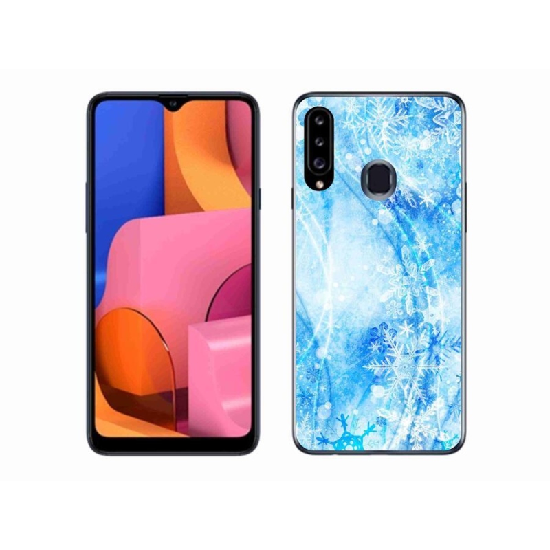 Gél védőhuzat mmCase Samsung Galaxy A20s készülékhez - hópelyhek