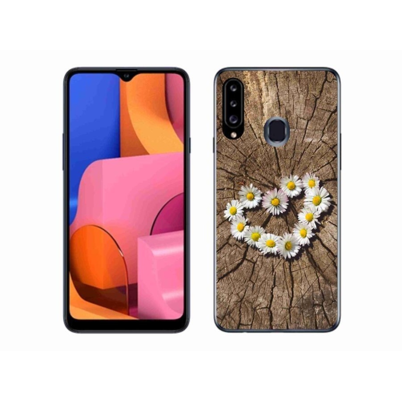 Zselés borítás mmCase Samsung Galaxy A20S készülékhez - százszorszépek szíve