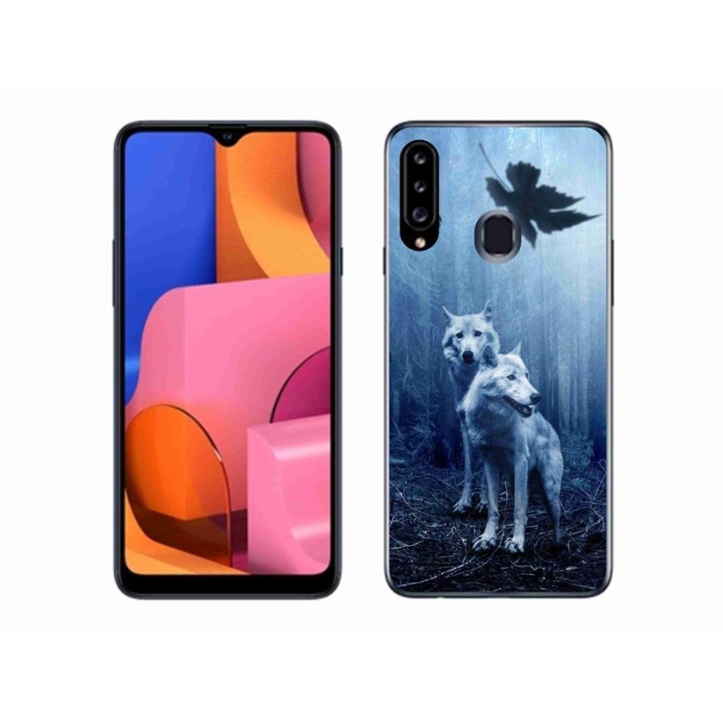 Gél borítás mmCase Samsung Galaxy A20s készülékhez - farkasok az erdőben