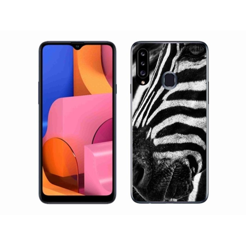 Zselés borítás mmCase Samsung Galaxy A20s készülékhez - zebra