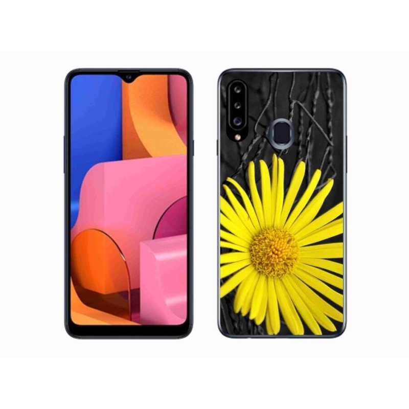 Gél védőhuzat mmCase Samsung Galaxy A20s készülékhez - sárga virág