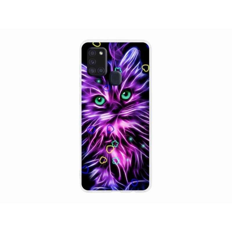 Gél borítás mmCase Samsung Galaxy A21s készülékhez - absztrakt macska
