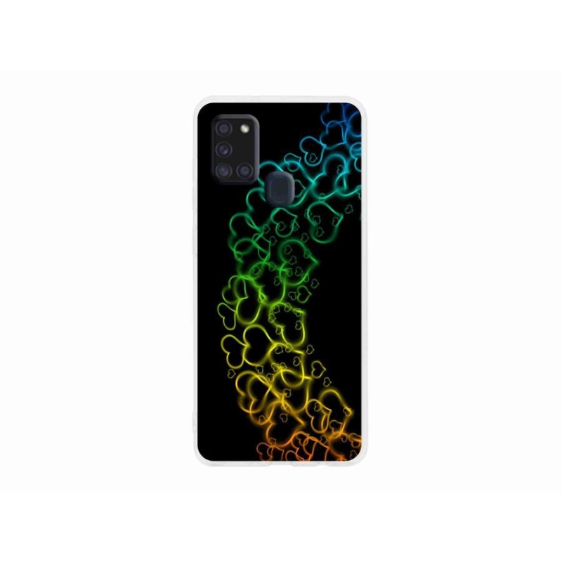 Zselés borítás mmCase Samsung Galaxy A21s készülékhez - színes szívek