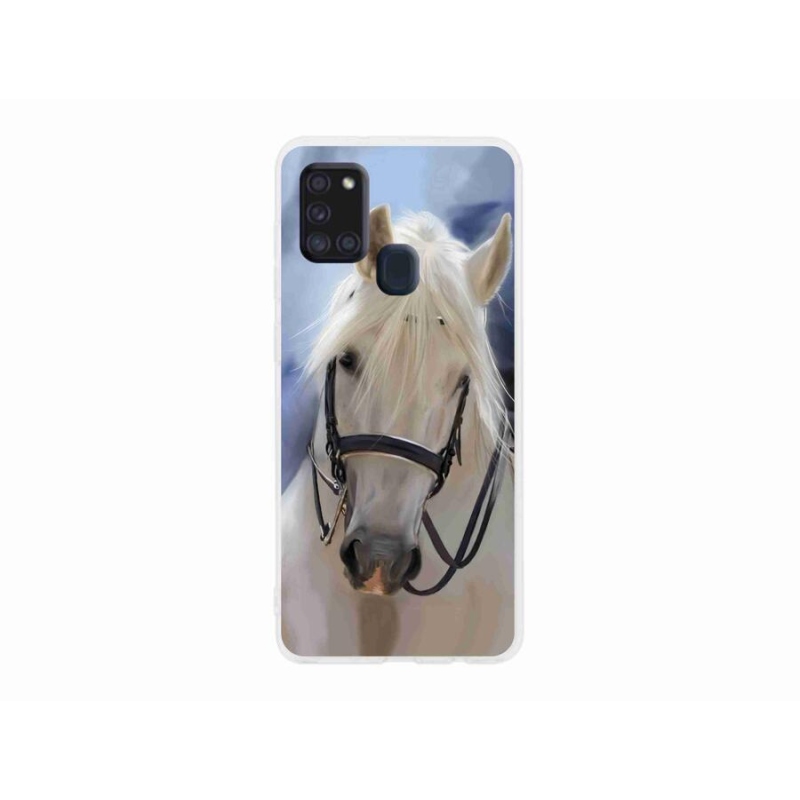 Zselés borítás mmCase Samsung Galaxy A21s készülékhez - fehér ló