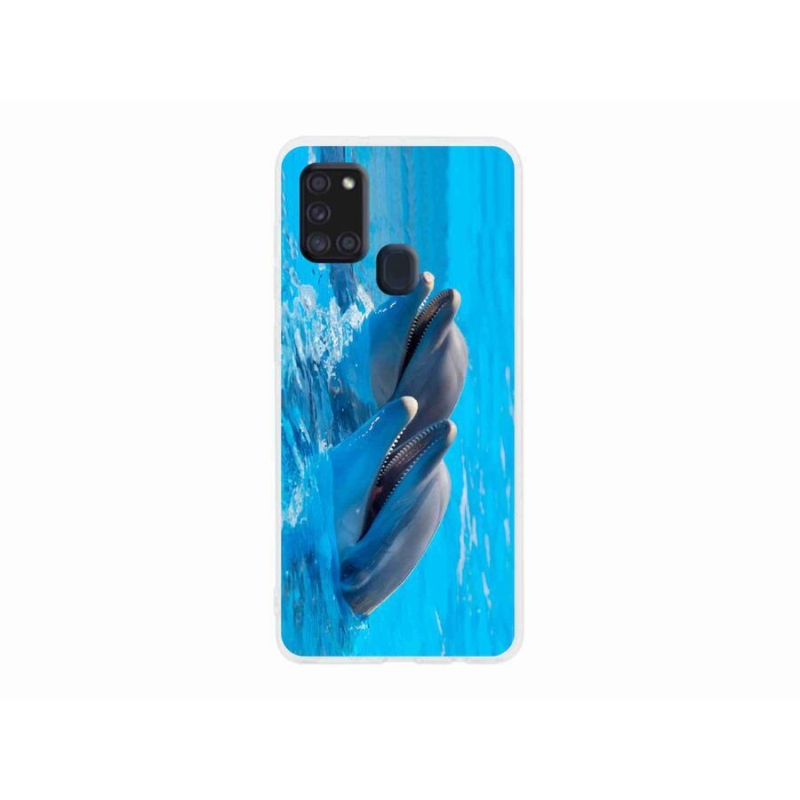 Zselés borítás mmCase Samsung Galaxy A21s készülékhez - delfinek