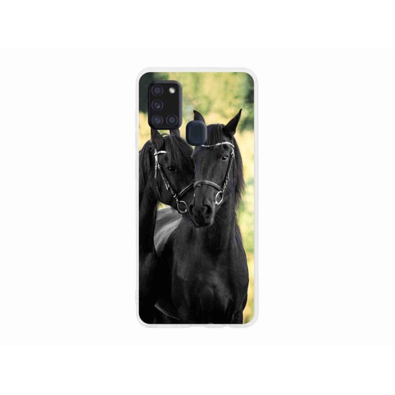Zselés borítás mmCase Samsung Galaxy A21s készülékhez - két fekete ló