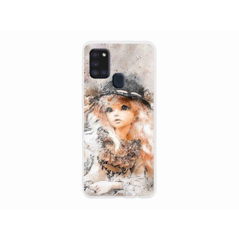 Gél borítás mmCase Samsung Galaxy A21s készülékhez - kalapos lány