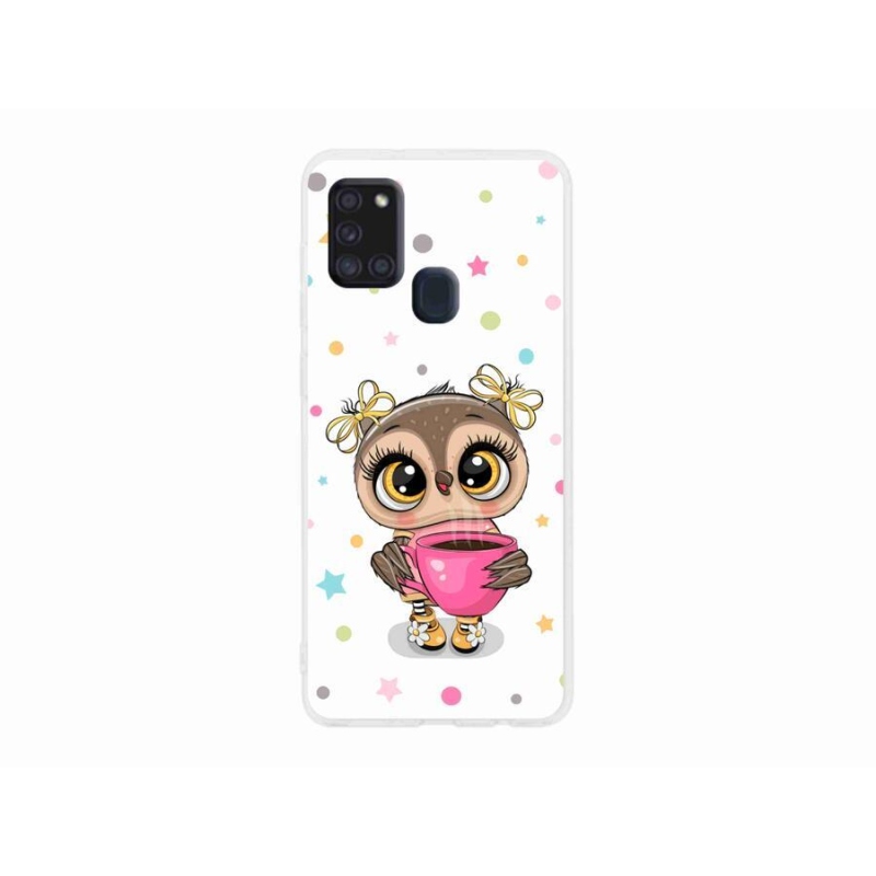 Gél borítás mmCase Samsung Galaxy A21s készülékhez - rajzfilm bagoly