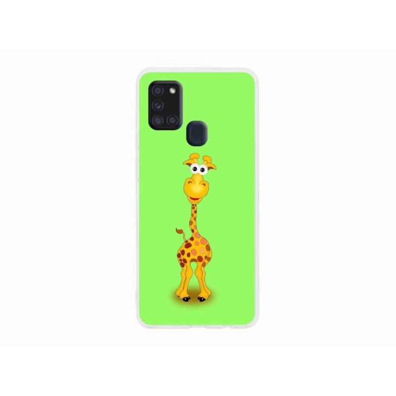 Zselés borítás mmCase Samsung Galaxy A21s készülékhez - rajzfilm zsiráf