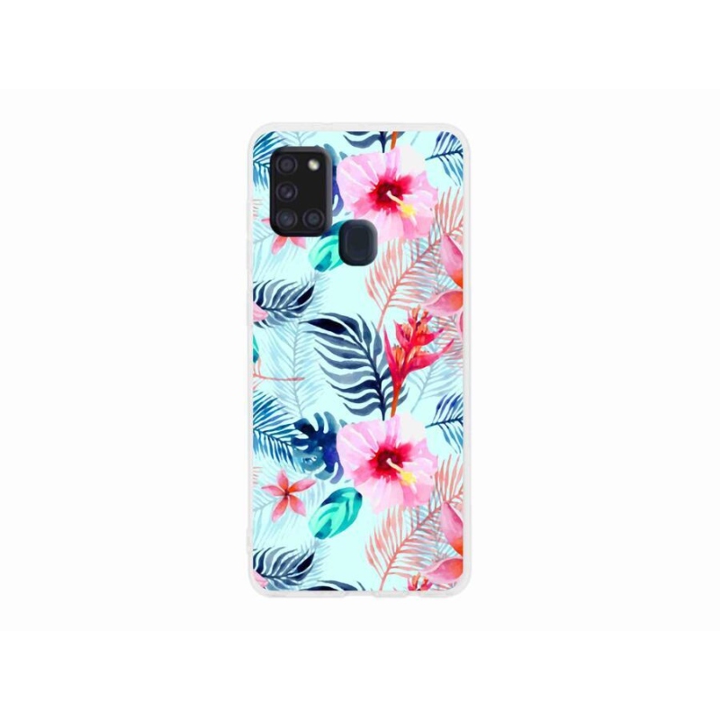 Gél védőhuzat mmCase Samsung Galaxy A21s készülékhez - virágok