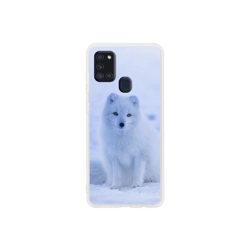 Zselés borítás mmCase Samsung Galaxy A21s készülékhez - polár róka