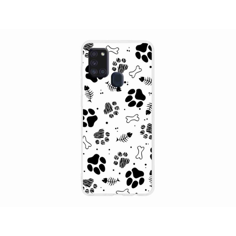 Gél borítás mmCase Samsung Galaxy A21s készülékhez - kutyamancsok 1
