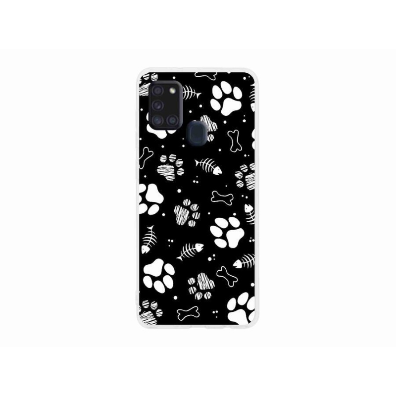 Gél borítás mmCase Samsung Galaxy A21s készülékhez - kutyamancsok