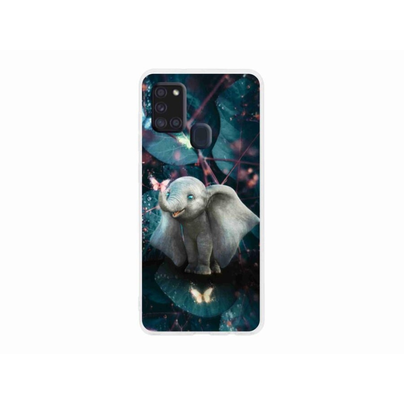 Gél borítás mmCase Samsung Galaxy A21s készülékhez - aranyos elefánt