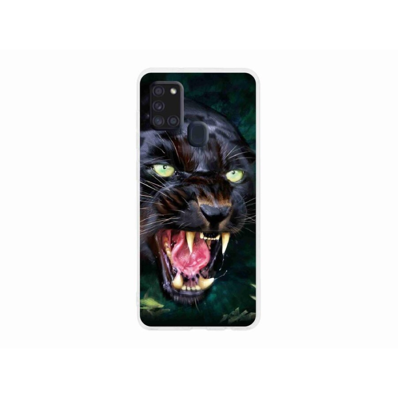 Gél borítás mmCase Samsung Galaxy A21s készülékhez - dühös fekete párduc