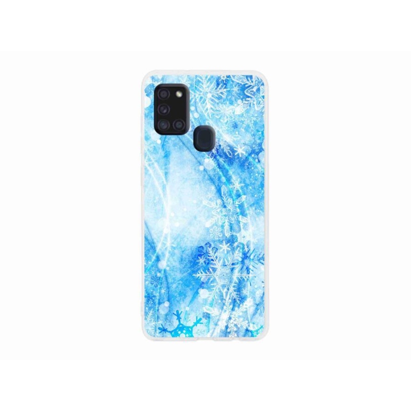 Gél védőhuzat mmCase Samsung Galaxy A21s készülékhez - hópelyhek