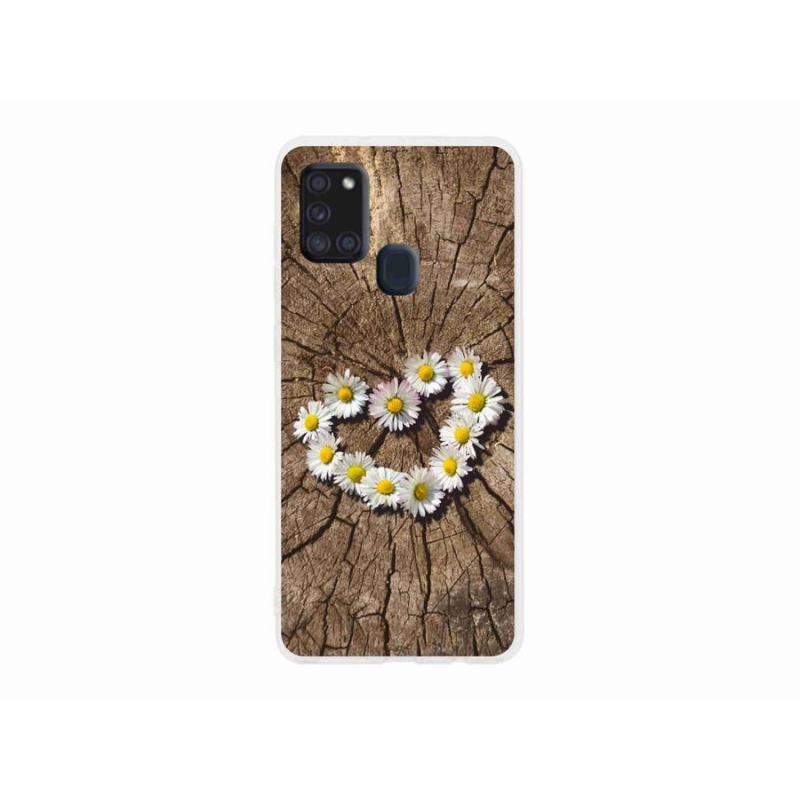 Zselés borítás mmCase Samsung Galaxy A21s készülékhez - százszorszépek szíve