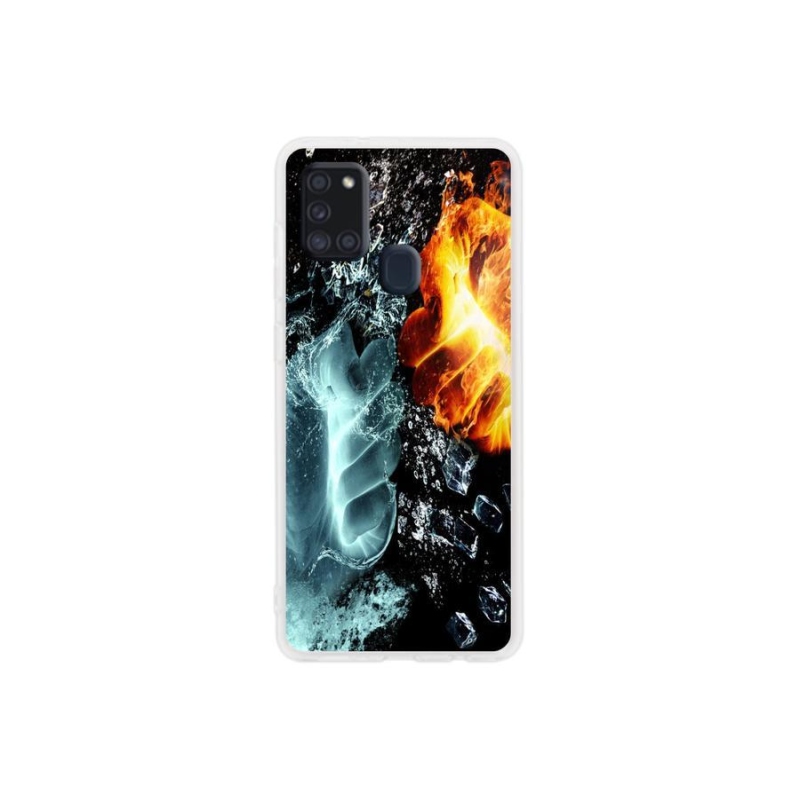 Zselés borítás mmCase Samsung Galaxy A21s - víz és tűz