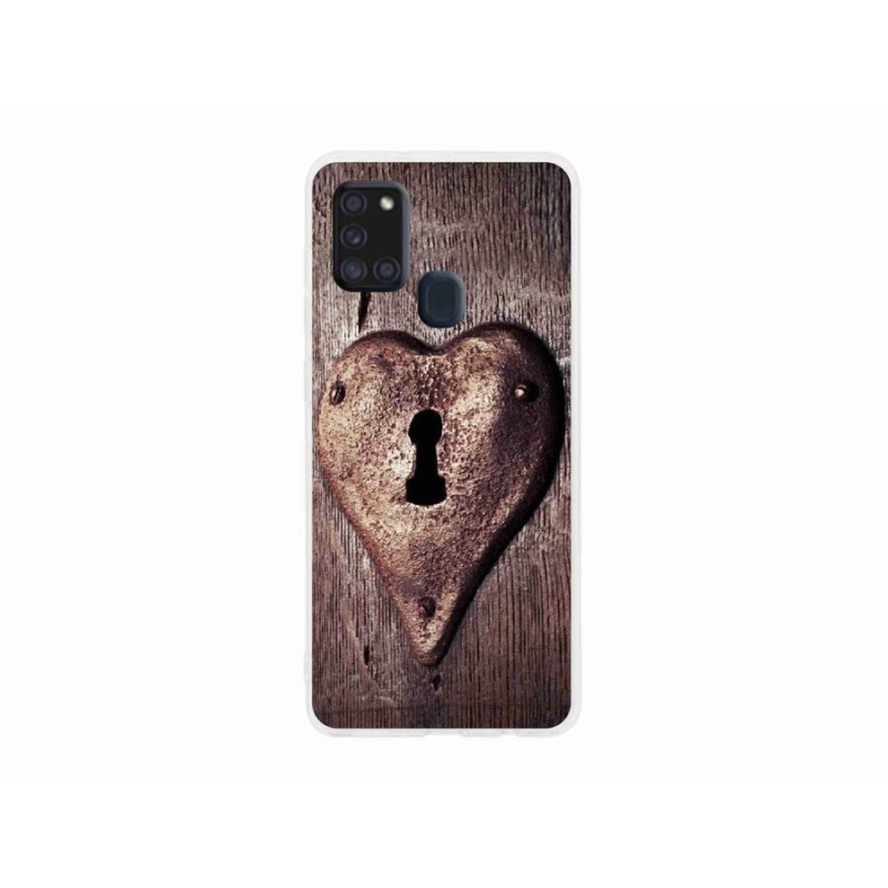 Zselés borítás mmCase Samsung Galaxy A21s készülékhez - szív alakú zár