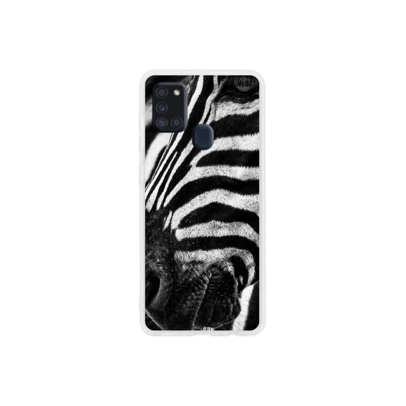 Zselés borítás mmCase Samsung Galaxy A21s készülékhez - zebra