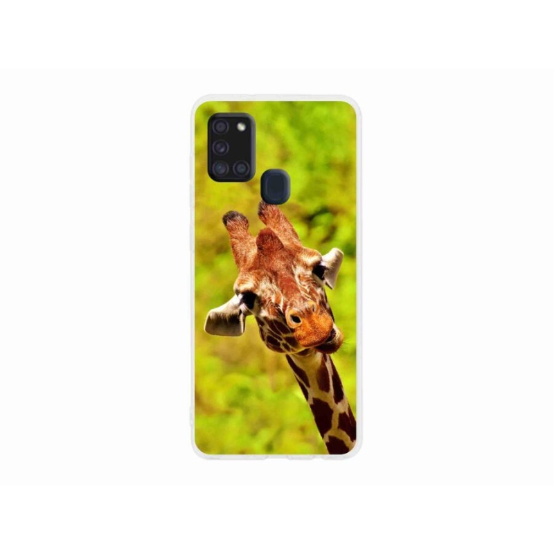 Zselés borítás mmCase Samsung Galaxy A21s készülékhez - zsiráf